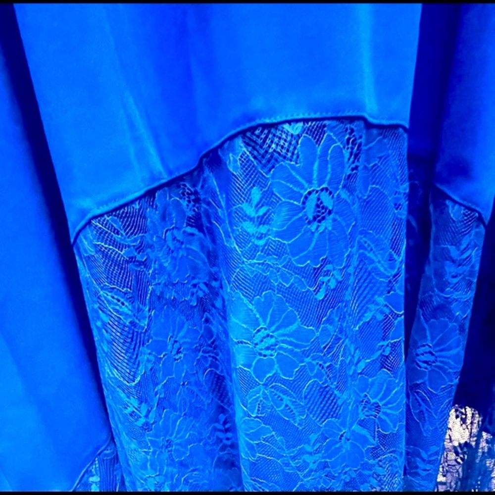 Royal Blue Sleeveless Lace Dress - Picture 6 of 9